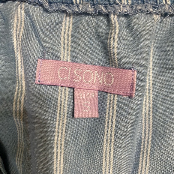 Blue & White Striped Jumpsuit- Small - Picture 3 of 3